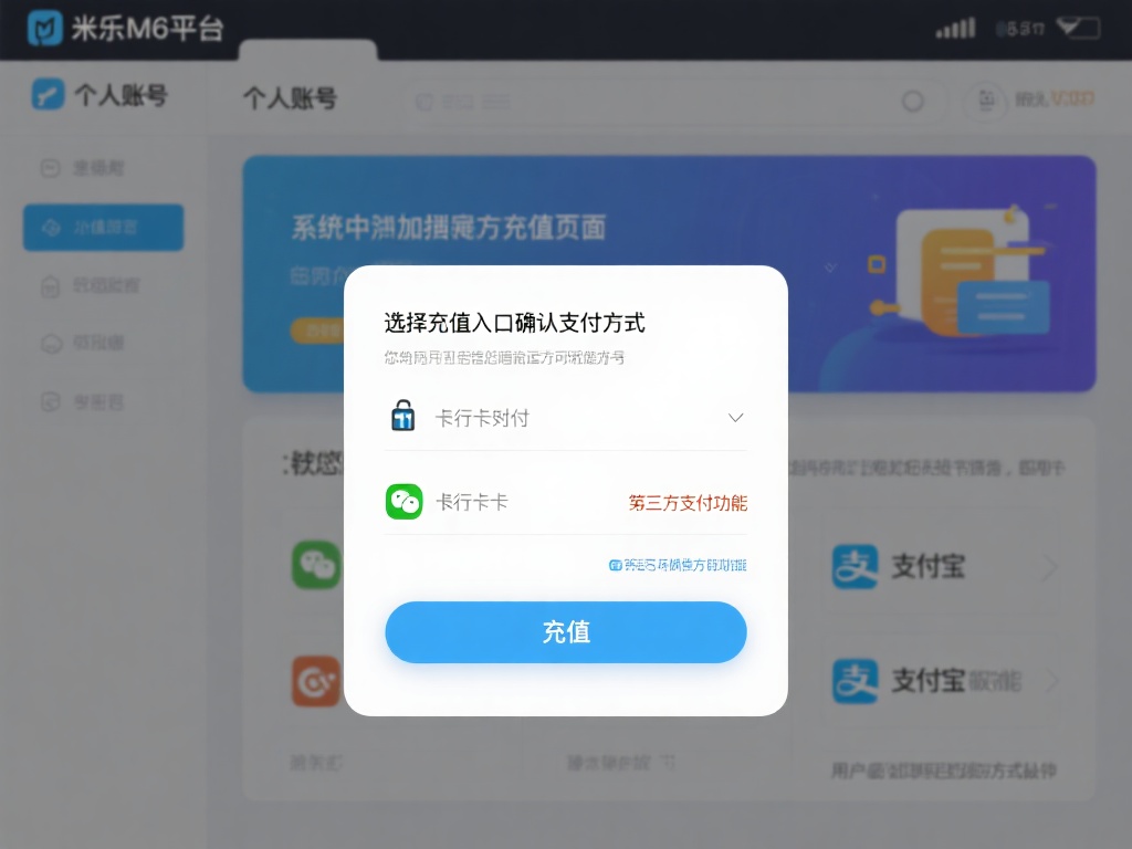 选择充值入口确认支付方式
进入米乐M6平台个人账